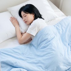 크린포유 냉감패드 침대패드 이불 베개커버 얼음쿨매트, 아이스냉감이불, 아이스블루(160X210), 여름이불