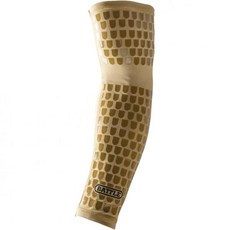 Battle 배틀 울트라 스틱 풀 암 슬리브 – 택 그립이 있는 압축 지지 팔뚝 및 팔꿈치 보호 싱글, Gold, Adult Small/Medium, 1개