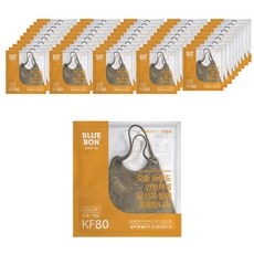 블루본 베이직 KF80 소형 2D새부리형 컬러마스크 유아동용, 1개입, 50개, 키위그린