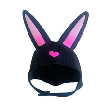 성인용 캐릭터 방수 잠수 후드 프리다이빙 스쿠버 스노클링 귀여운 디자인, 검은 사랑 토끼