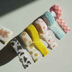 귀여운 점착손가락붕대 하트무늬 손가락테이핑밴드, 블루체크, 1개