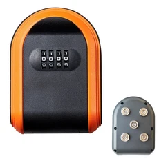 열쇠 보관함 벽걸이형 플라스틱+알루미늄 안전함 방수 4자리 조합 실내외 사용, 02 Orange