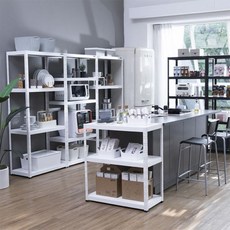 4단 선반 가로400 높이900 무볼트 깊이400, 색상/블랙