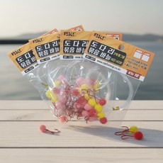 백경 BK-507 도다리 묶음바늘 (10P * 4개) 등침훅 3색 선염에그볼, 10개입, 4세트