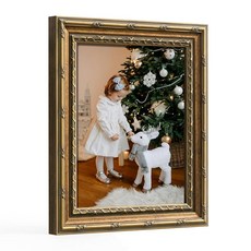 FOLKOR 20.3 x 25.4cm(8 x 10인치) 빈티지 벽 아트용 화려한 그림 프레임 20.3 x 25.4cm(8 x 10인치) 여행용 스냅샷 수채화 그림 동물 아트, 5x7인치, 골드