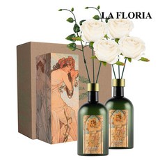 라플로리아 꽃 디퓨저, 2개, 500ml, S5.장미뿜뿜향/B13.장미(소)-L12/화이트