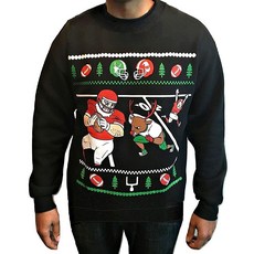 Football - 어글리 크리스마스 스웨트셔츠 남성용 재미있는 스웨터 블랙. 4XL 155093