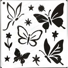 簍空模板 蝶古巴特 DIY 塗鴉繪畫模版, 1個, ST-CU1-1081