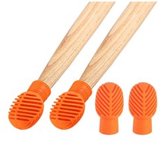 드럼 스틱 보호 캡 약음기 실리콘 팁 뮤트 야간 연습 방음 소음 방지, 4개, 오렌지