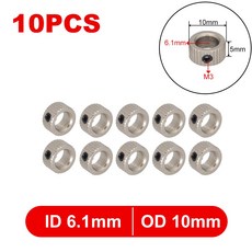 10PCS 금속 휠 8.1MM 랜딩 스토퍼 5.1/ 부싱 1.6/2.1/ 4.1/ 액슬 3.1/ 2.6/ 모델 잠금 칼라 샤프트 부품 RC 6.1/ 용 기어, Texture 10PCS 6.1mm