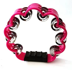 꽃잎 모양의 탬버린 성인을위한 뮤지컬 리듬 악기 용 플라스틱 타악기 탬버린 학교 가족 파티 용품, 04 Rose Red