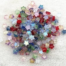 비즈공예 별 파츠 팔찌 목걸이 키링 DIY 재료 30P, 화이트