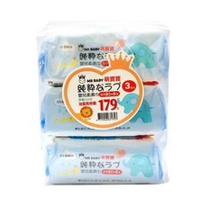 MB BABY 萌寶寶 嬰兒柔濕巾 超厚80抽 3包入, 1個