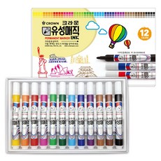 크라운 유성매직, 1개, 12색