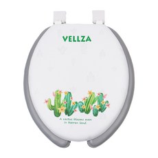 투투파파 벨자 변기커버 중형 대형 소프트 변기시트, 벨자선인장, 1개