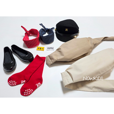 나우키즈 교복소품 악세사리세트 어린이 빨간양말 땡땡이스카프 교복모자 옛날가방 책보 복고데이 소품 코스튬