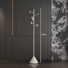 코너 스탠드 행거 침실 옷걸이 바닥형 공간 절약 의류 수납 랙, 크림 화이트 + 견고한 받침대