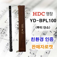 HDC 영창 초등학교 친환경 뿌리 단소 YD-BPL100 면가방 운지표 포함, 1개, 검정