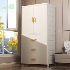 60CM寬高檔寶寶衣櫃 兒童收納櫃 嬰兒小衣櫥 臥室玩具衣服掛衣儲物櫃 抽屜櫃 置物櫃 雜物櫃 衣櫥櫥櫃 組合衣櫃, 輕奢白60寬【掛衣+隔層】,【加大加厚】