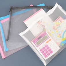 어썸만물상 A4 매쉬망 파우치 매쉬가방, 블루