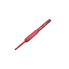 레드 크로셰 훅 실리콘 핸들 알루미늄 손뜨개 바늘 크로셰뜨기 공예, 1개