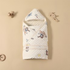 嬰兒全棉紗布抱被新生兒包被新生兒寶寶抱毯被子包巾四季用襁褓巾, 飛翔企鵝