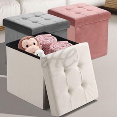 린라레 원룸 수납정리 푹신한 스툴 낮은 발받침 보조의자 간편한, 레더 중 아이보리, 스툴 레더 중 아이보리