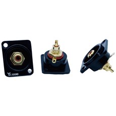 YC SOUND 機櫃面板 RCA 梅花頭 母座 插座 鍍金針腳 標準機櫃 D型面板 音響配線面板機櫃, 1個