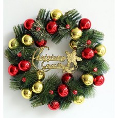 聖誕裝飾 聖誕佈置 聖誕花環 聖誕節裝飾品 門掛飾, 星紅色 (40cm), 1個