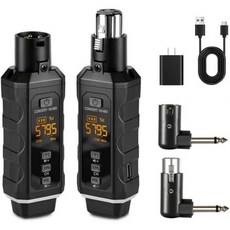 무선 XLR 송수신기 및 수신기 UHF 마이크 어댑터 164피트 거리 8시간 배터리 콘덴서 다이내믹 PA 시스템 믹서용, N48-4