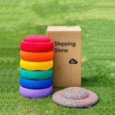 밸런스스톤 밸런스스톤놀이방법 밸런스 벨베이비밸런스스톤 발톱깎이 유아체육, 1개, 1cm, 원형 무지개 돌 세트+밸런스 보드