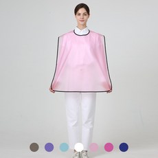 우레탄 방수앞치마/ 턱받이 엄마턱받이 시니어 요양원 양로원 환자용 빅사이즈 앞치마 어른턱받이 턱받이용품 식사용품 방수 위생, 1개, 블랙