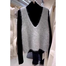 뷔스티에 레이어드 캐미솔 니트 탑 여성 모헤어 민소매 앙고라 조끼 2