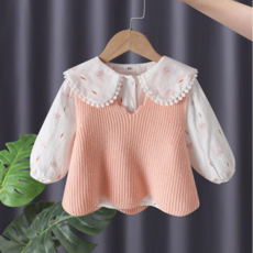 Arbe 女童甜美襯衫 + 背心套組