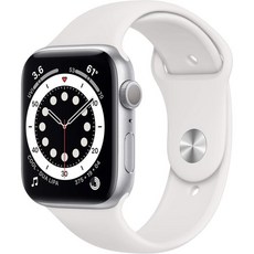애플워치 피트니스트래커 스마트워치 스포츠 Apple Watch 시리즈 6 GPS 44mm - 흰색 밴드가 있는 실버 알루미늄 케이스 리퍼, 애플워치 피트니스트래커 스마트워치 스포츠 Apple W