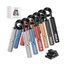 그립 강도 트레이너 6팩 세트50-350LB 근력 운동 부상 회복을 위한 미끄럼 방지 핸드 강화기 테이프로 손목 팔뚝 사용, Silver+Blue+Red+Orange+Dark Gr, 1개