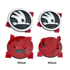 스코다 자동차 스티커 신형 전면 후드 배지 리어 트렁크 엠블럼 예티 라피드 옥타비아 코디아, 1개, 4. glossy black