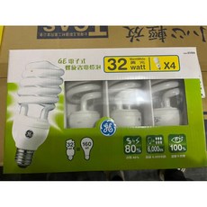 奇異 GE 省電燈泡 32W大瓦數黃光一組4入 電子式螺旋燈泡, 1個