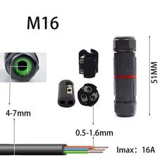 전기계량기함 전기 방수 터미널 케이블 커넥터 IP68 3 방향 2/3/4 핀 와이어 야외 수중 나사 집 개선, [01] M16, [01] 2 wire ( 2P )
