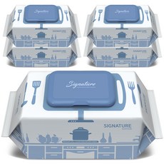 [전성분1등급 살균행주] 네츄럴오가닉 시그니처 세균닦는 행주물티슈 살균 주방행주 70매 [5팩]