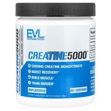 EVLution Nutrition 크레아틴5000 무맛 300g(10.58oz), 299g, 2개