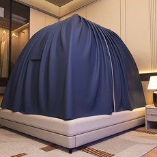 蚊帳遮光簾懞古包隱私防塵布擋風拉鏈全包圍床幔大空間懞古包通用, 全包圍蒙古包遮光簾-不帶蚊帳無支架,1.5m*2m