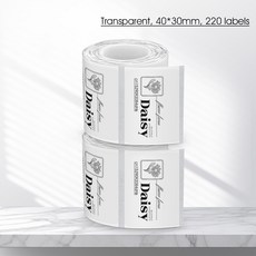 미니 라벨 BLUETOOTH 메이커 스티커 프린터 자체 기계 접착 잉크 없음 무선 P50 LIFE 열전 휴대용, 2PK Clear