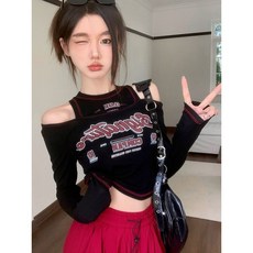 甜酷辣妹女團爵士舞服裝秋冬jazz穿搭街舞上衣kpop打歌跳舞演出服 袖子 上衣 打底衫 罩衫 t恤 衣服, 杏色 含棉不起球,XL 建议105-120斤, 杏色