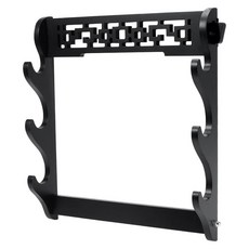 WADORN 1 set Black Katana Wall Mount Samurai Sword Holder 3 Tier Classic Sword Display Hanger for