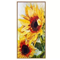 보석십자수 해바라기 꽃 액자형 공작, 금색 블랙, 상세 내용 참조, 004