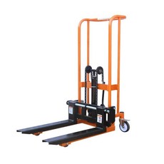 유압 지게차 소형 하역 리프트 운반기 수동 스태커 핸드카 상하차 이동식 창고용, 수동 직선 바퀴 200kg 0.9m