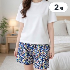 바바 사방스판 캐릭터 파자마 반바지 2장세트