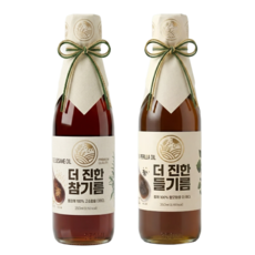 [들녘] 전통압착 더 진한 통참깨100% 참기름 350ml 1병 + 통들깨100%들기름 350ml 1병, 1세트