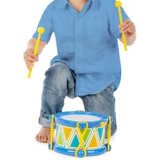 양손 스틱으로 연주 어린이 드럼악기 리듬드럼, 1개, 혼합색상